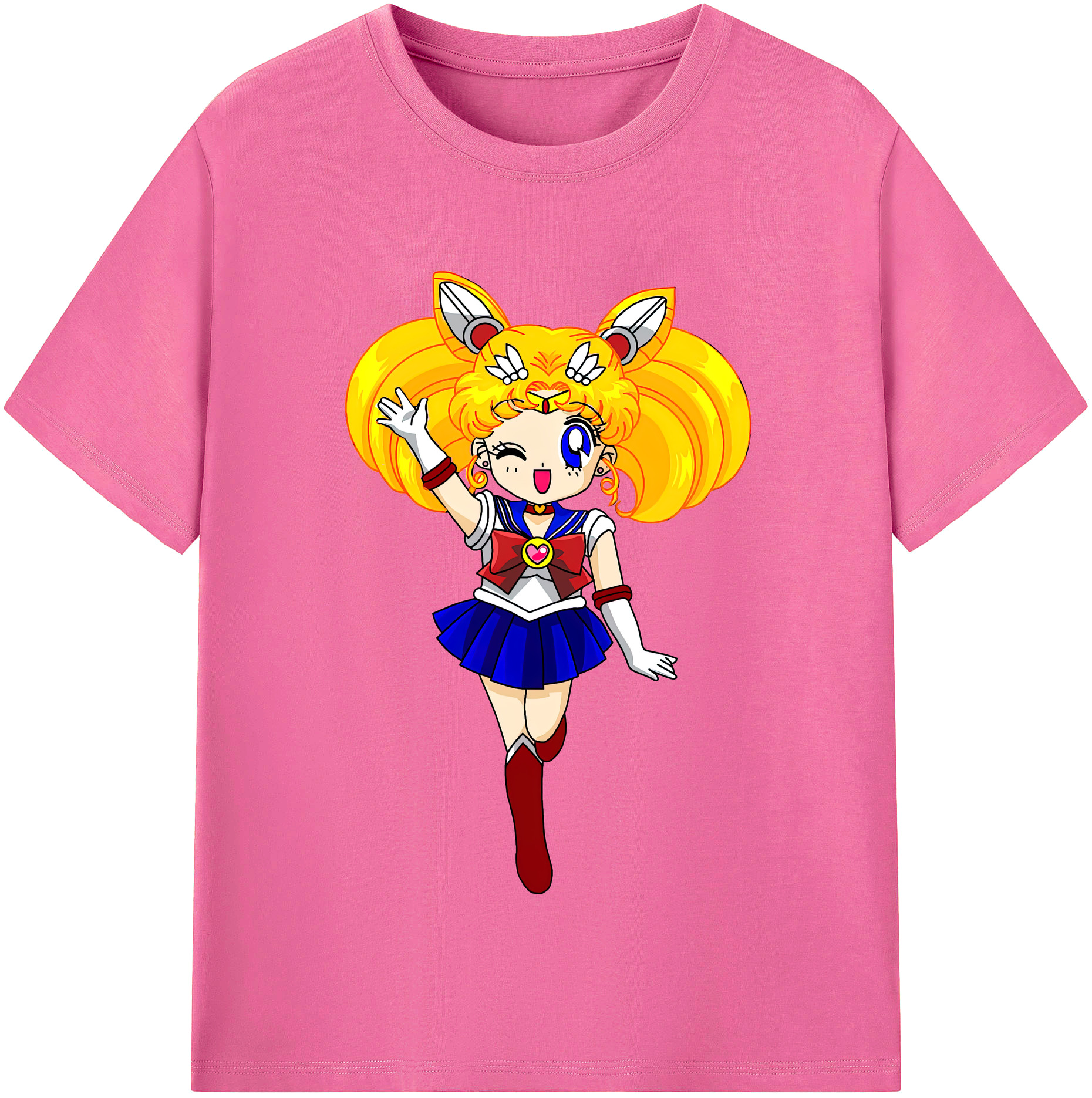 （画像用） 美少女戦士セーラームーン 月野 うさぎ つきの うさぎ Sailor Moon Tsukino Usagi レディースカジュアルプリントTシャツ（綿100％）